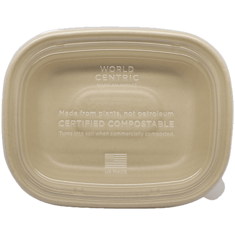 World Centric PLA Lid 20-48oz Fiber Boxes Clear Compostable (QTY 400), SKU CTL-CS-3
