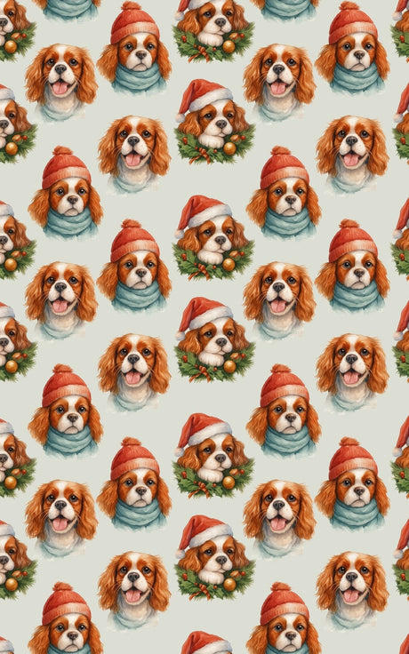 Velvet Ears, Silent Cheer - Cavalier King Charles Spaniel Wrapping Paper