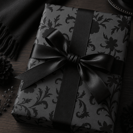 Obsidian Fleur - Floral Pattern Wrapping Paper