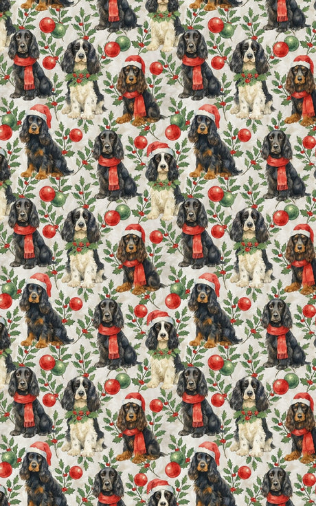 Velvet Ears, Christmas Cheers - Spaniel Wrapping Paper