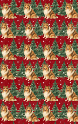 Collie in Winter Pines