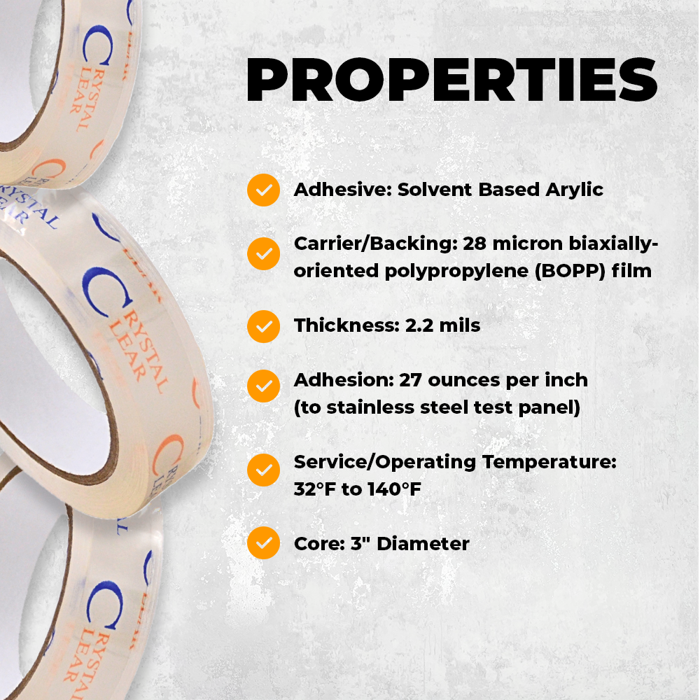 Ultra Clear Packaging Tape | CST22CC (55 or 110yd, 2.2 Mil)