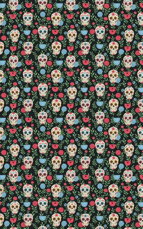 Sugar Skull Symphony - Day of the Dead Skulls Wrapping Paper