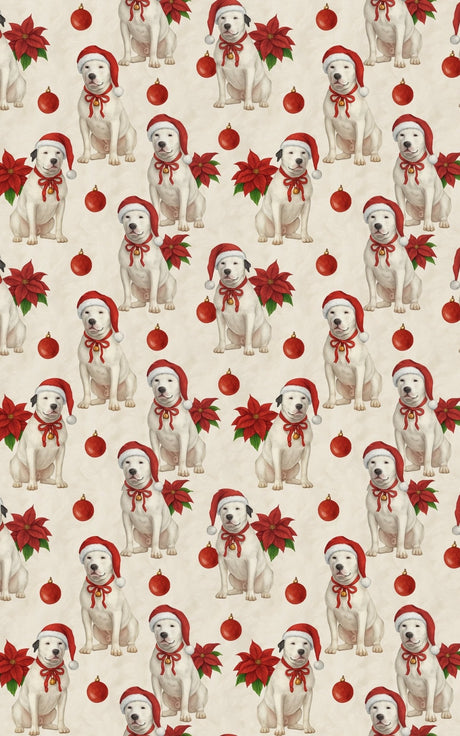 White Christmas Guardian - Dogo Argentino Wrapping Paper