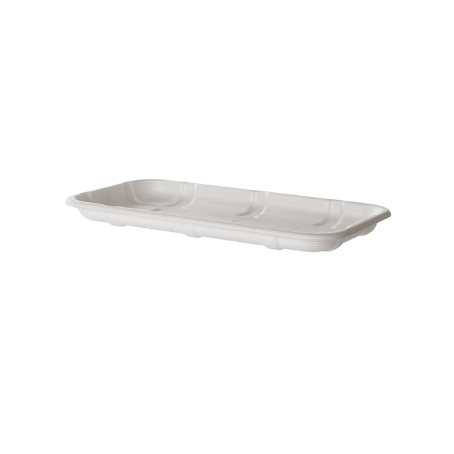 Eco-Products GreenStripe Vanguard 17S Lined Molded Fiber Meat and Produce Tray 8.57 x 4.77in Compostable (QTY 600), SKU EP-MPL17SNFA