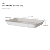 GreenStripe Vanguard Renewable & Compostable Lined Molded Fiber Meat & Produce Trays, 9.5 x 7.17 x 1.13in, 4D (QTY:300)