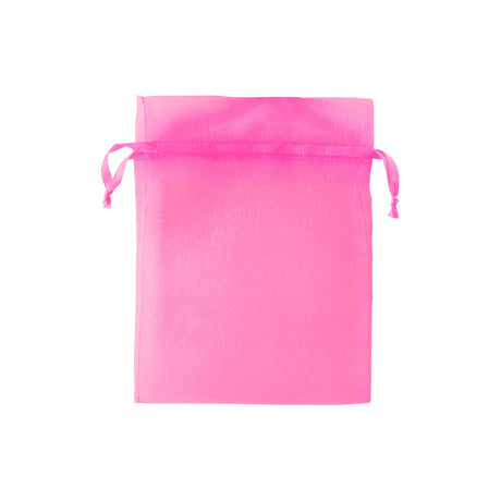 Hot Pink - Flat Organza Bag - 5 x 7"