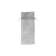 Silver - Flat Organza Wine Bag -  6-1/2 x 15"