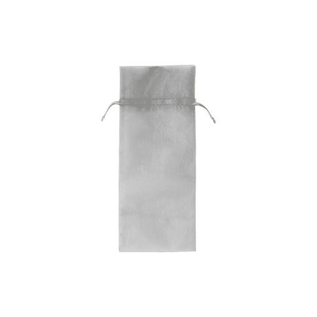 Silver - Flat Organza Wine Bag -  6-1/2 x 15"