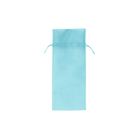 Turquoise - Flat Organza Wine Bag -  6-1/2 x 15"