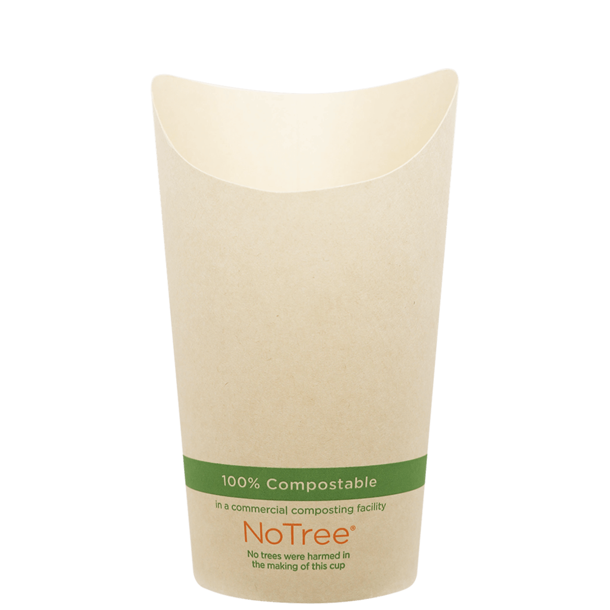 World Centric 16 oz NoTree Paper French Fry Scoop Cup Compostable Snack Container (QTY 1000), SKU FC-NT-75