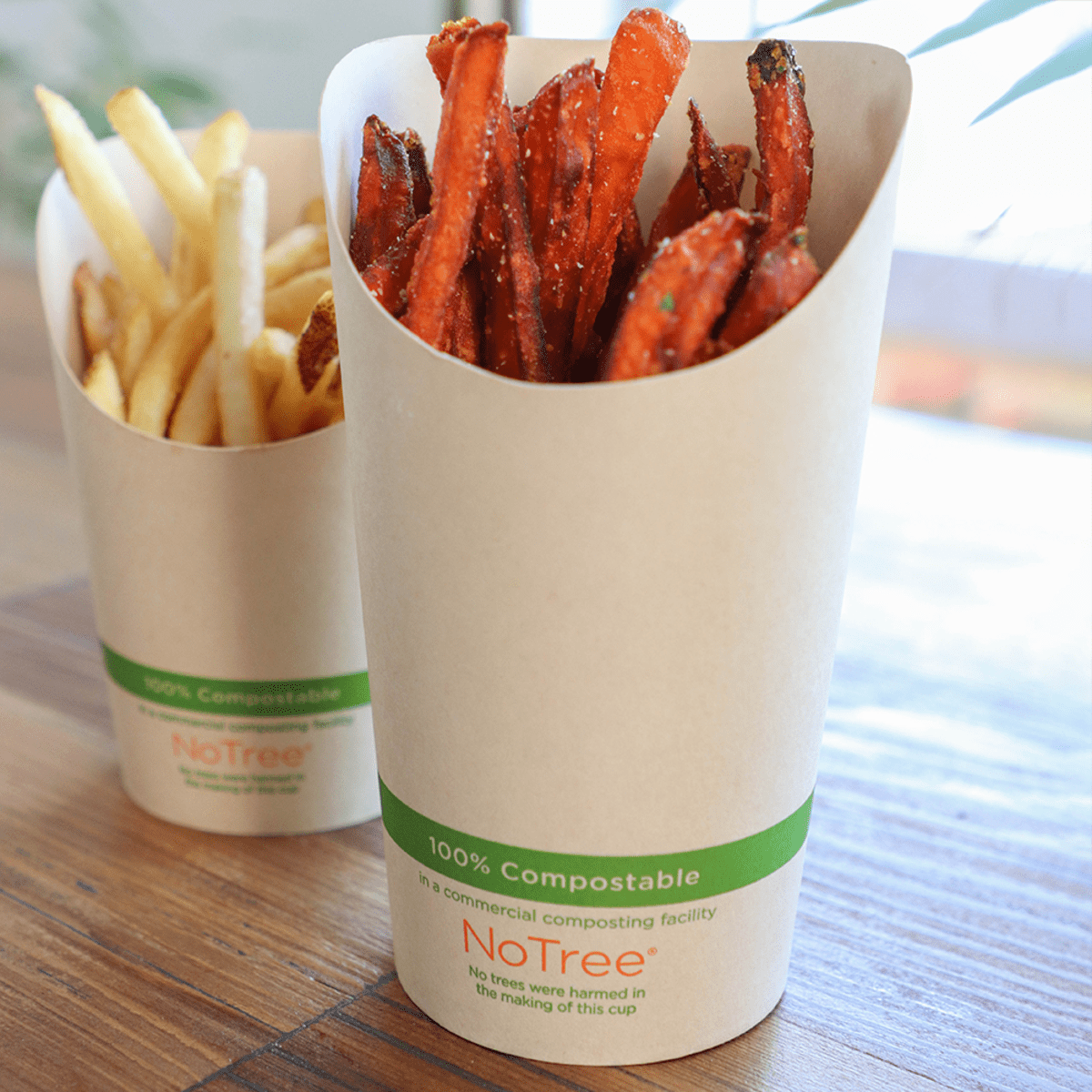 World Centric 16 oz NoTree Paper French Fry Scoop Cup Compostable Snack Container (QTY 1000), SKU FC-NT-75