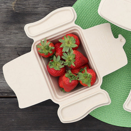 World Centric 24 oz Fiber COMPOST-A-PAK Folding Takeout Containers (QTY 200), SKU FP-SC-1-LFS