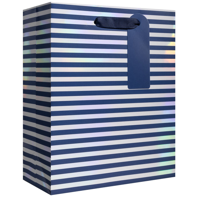 Navy Pearl Stripe Gift Bag - GBM206.1a.jpg