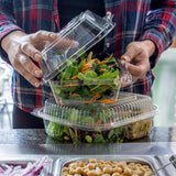 World Centric 6" x 6" x 3" Compostable PLA Clear Clamshell Containers (QTY:500)