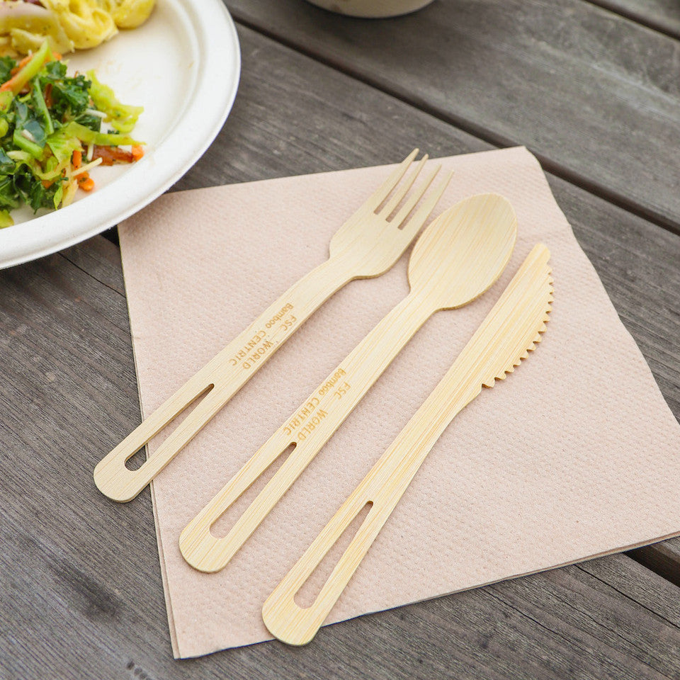 World Centric 6.7in Bamboo Knife FSC Certified Compostable Cutlery (QTY 2000), SKU KN-BB-67