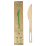 World Centric 6.7 in Bamboo Knife Individually Wrapped FSC Certified Compostable Cutlery (QTY 750), SKU KN-BB-I
