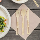 World Centric 6.7 in Bamboo Knife Individually Wrapped FSC Certified Compostable Cutlery (QTY 750), SKU KN-BB-I