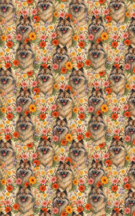 Garden Keeshond Wrapping Paper