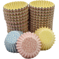 Knack Design Assorted Colors: Red/ Yellow/ Blue - Grease Proof Candy Cups - 3/4 (Dia) x 5/8" (H)