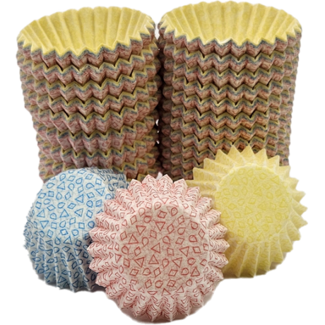 Knack Design Assorted Colors: Red/ Yellow/ Blue - Grease Proof Candy Cups - 3/4 (Dia) x 5/8" (H)