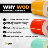 4" x 2" Direct Thermal Labels - 750 Stickers | LB-DTT (Made in USA)