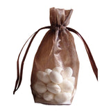 Dark Brown - Cardboard Bottom Organza Bag - 8 x 4 x 10"