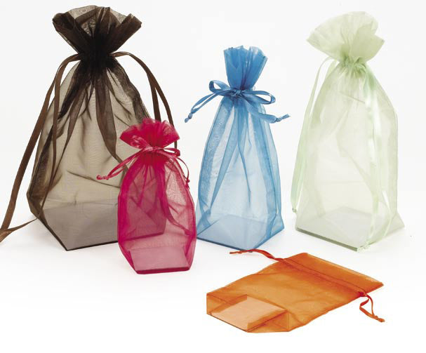 Organza Bags with Cardboard Bottom - Drawstring