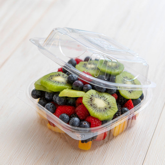 Eco-Products GreenStripe Compostable Clear Clamshells 6in x 6in x 3in (QTY 240), SKU EP-LC6