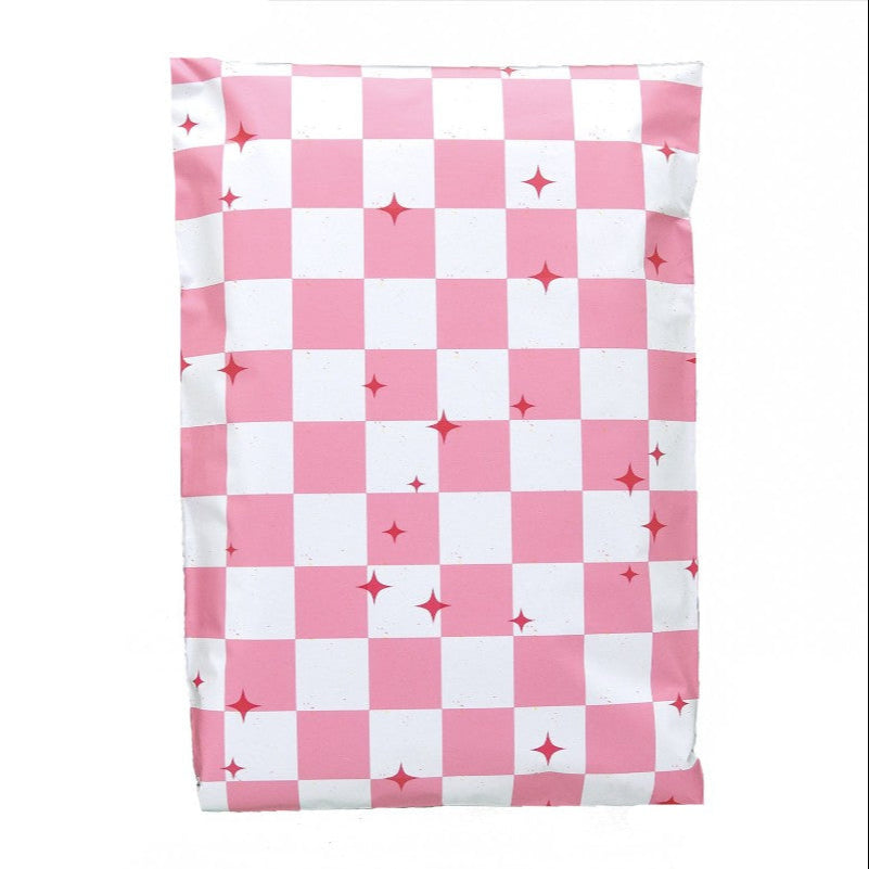 Pink Plaid Poly Mailers Size 10x13 Colorful Shipping Bags
