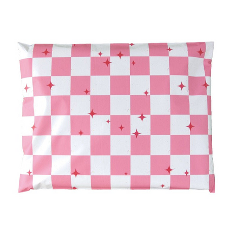 Pink Plaid Poly Mailers Size 7.5x10.5 Colorful Shipping Bags