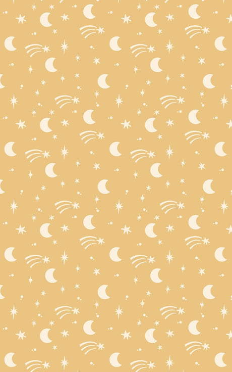 Ochre Orbit - Planets & Rockets Wrapping Paper