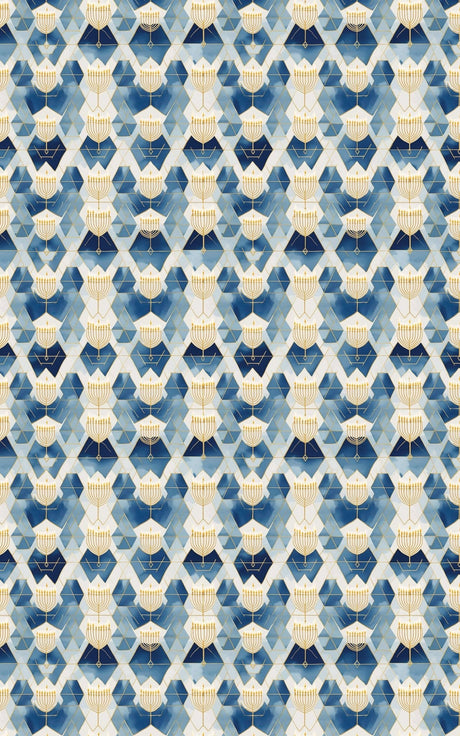 Menorah Dreams and Gilded Beams - Hanukkah Design Wrapping Paper