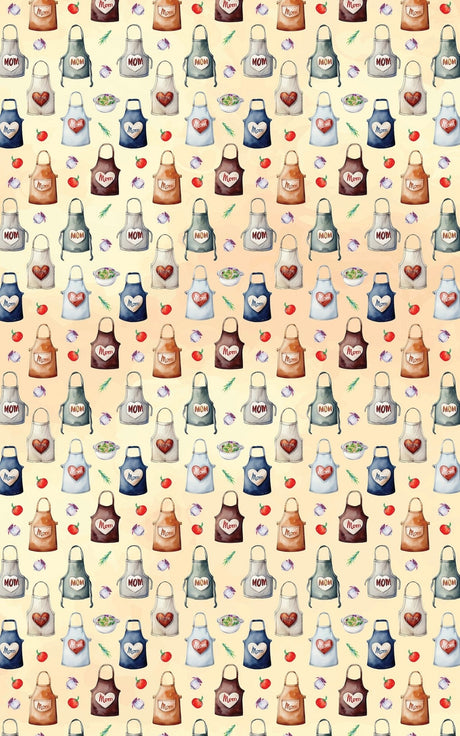 Mom's Apron - Beige - Mother's Day Design Wrapping Paper