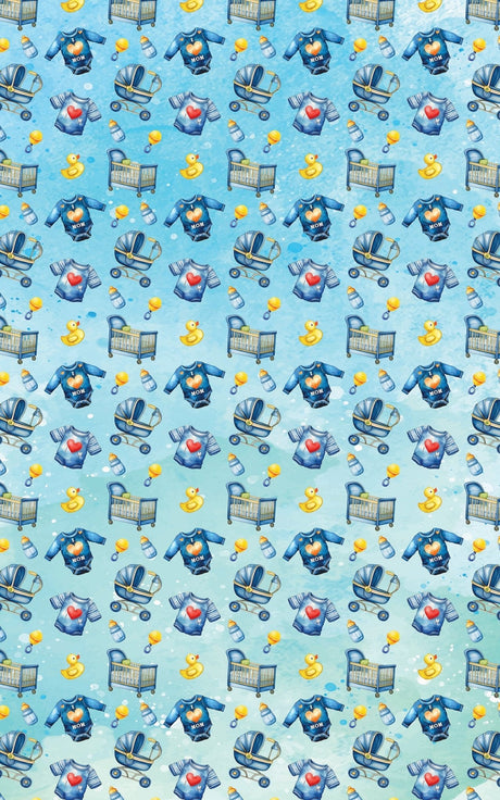 I Love Mom - Blue - Mother's Day Design Wrapping Paper