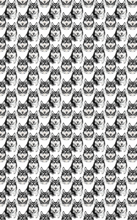 Snow Trails & Husky Tails - Siberian Husky Wrapping Paper