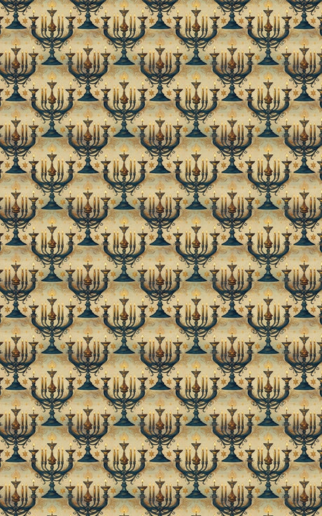 Shimmer of the Shamash - Hanukkah Design Wrapping Paper