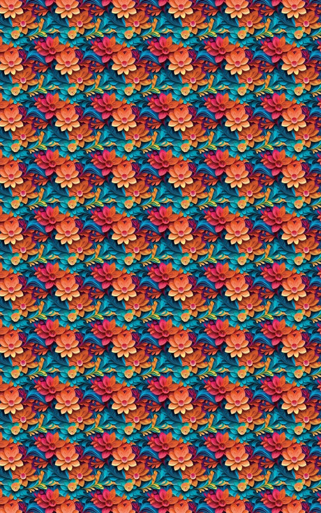 Fiesta Petals - Floral Pattern Wrapping Paper