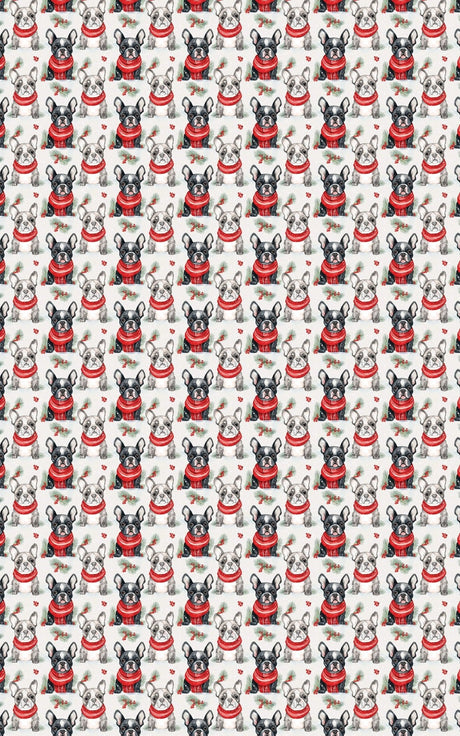 Frosty Frenchies - French Bulldog Wrapping Paper