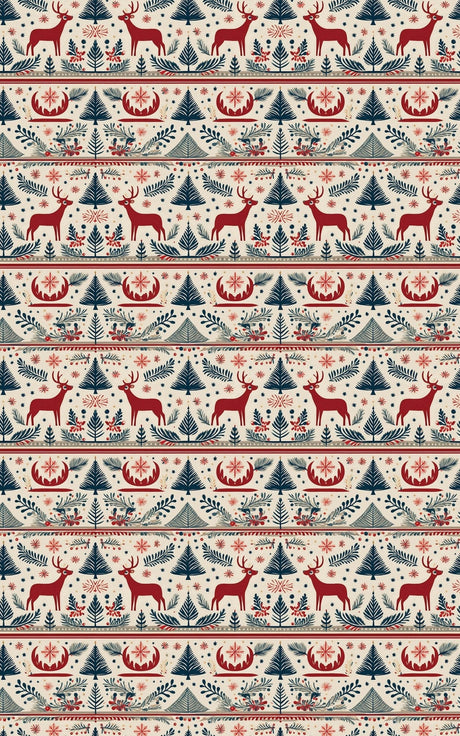 Folk Antlers - Woodland Deer Wrapping Paper