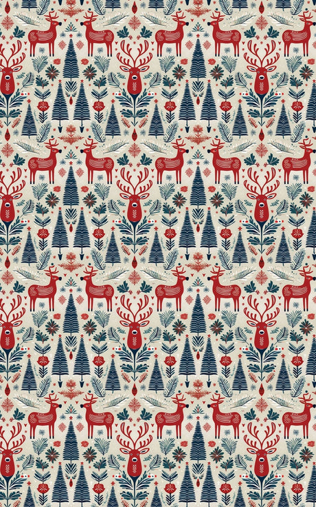 Scandi Deer - Woodland Deer Wrapping Paper