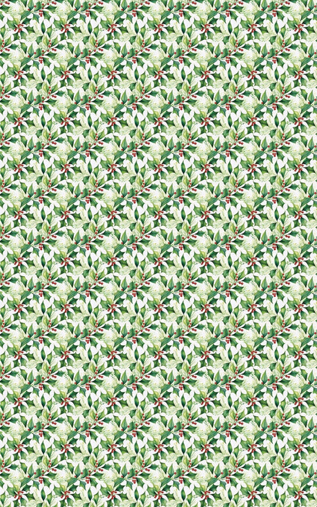 Merry Holly Blooms - Poinsettias Wrapping Paper