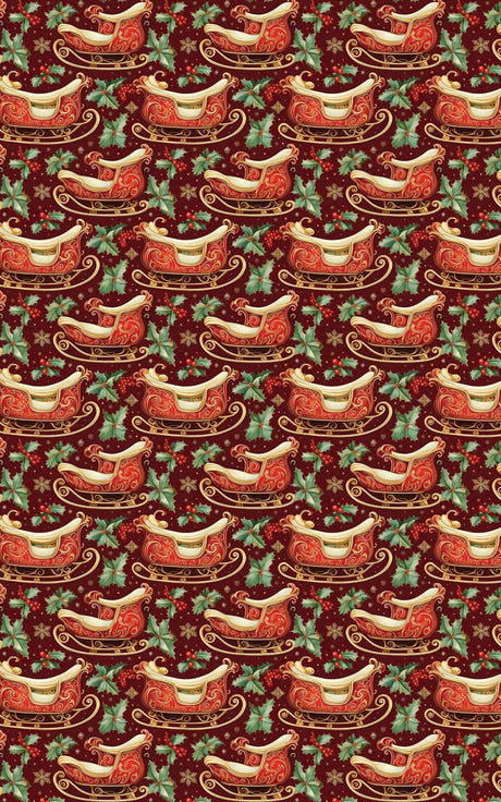 Victorian Ride - Snowflakes Wrapping Paper