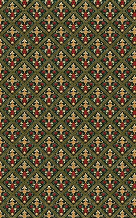 Yuletide Royal Emblems - Poinsettias Wrapping Paper