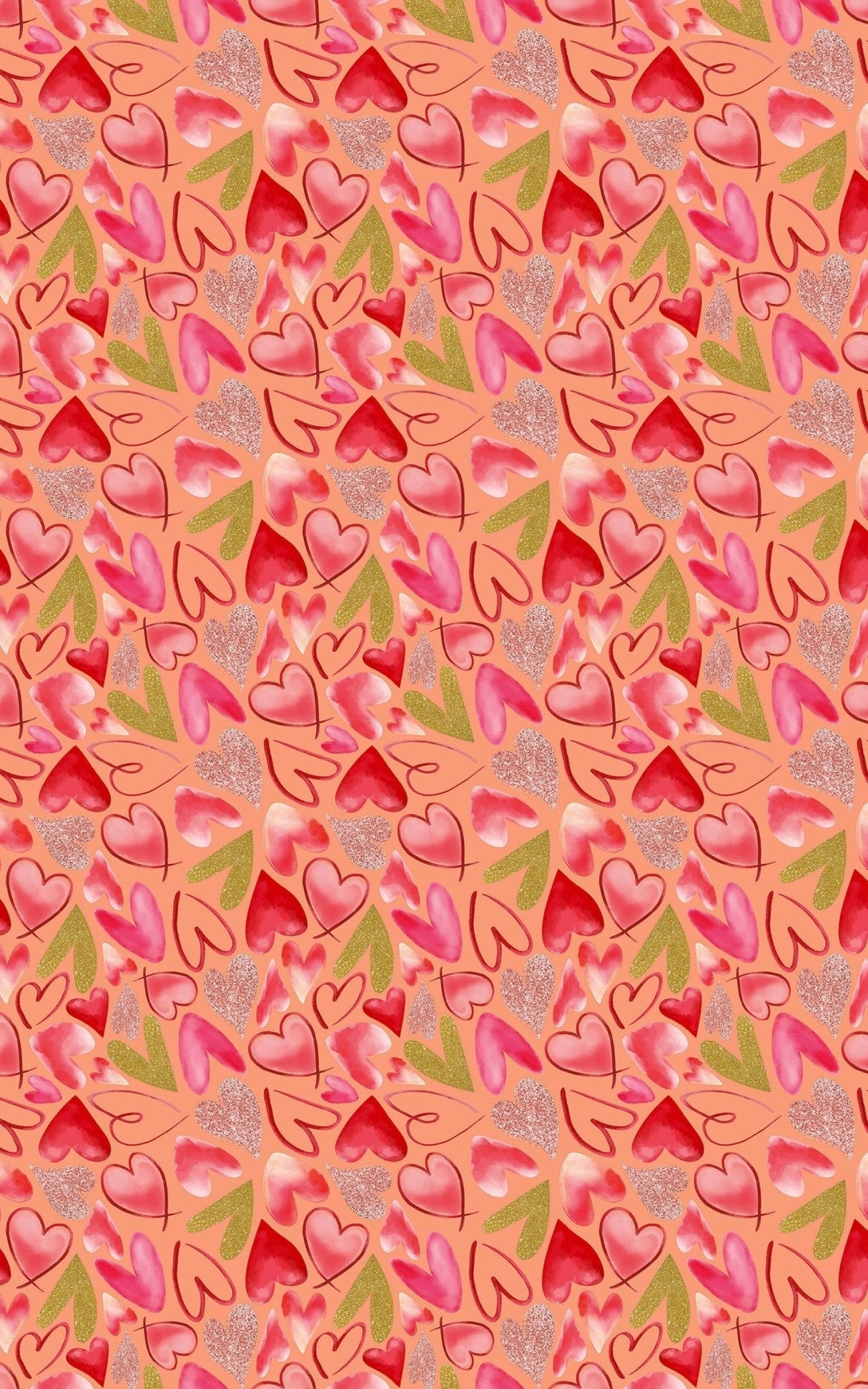 Mixed Hearts Light Salmon