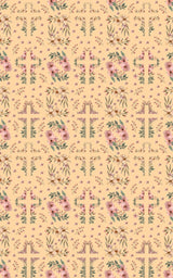 Easter Floral Cross - Orange Cream
