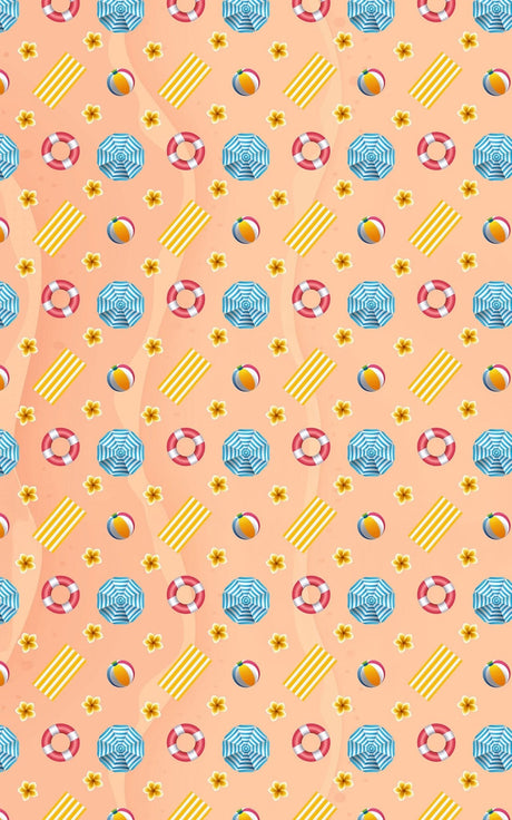 Peachy Beach Day - Watercolor Stripes Wrapping Paper