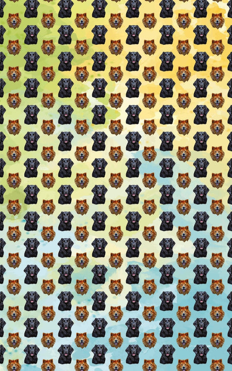 London & Penny - Power Couple - Flat-Coated Retriever Wrapping Paper
