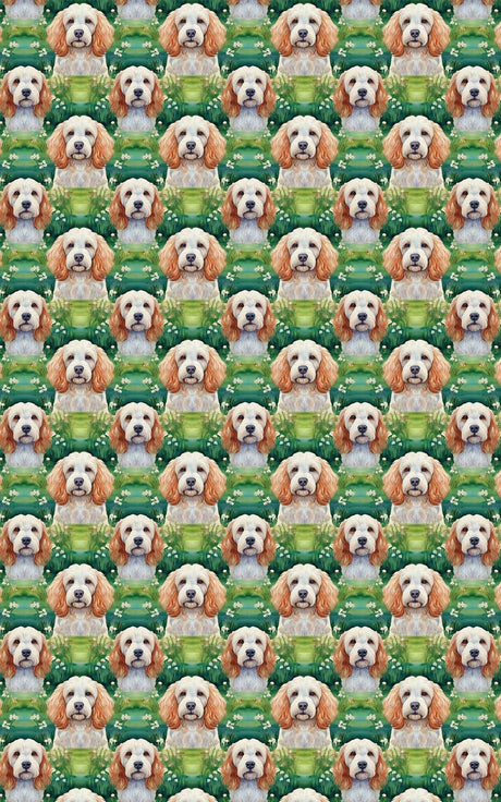 White & Walnut Majesty - Clumber Spaniel Wrapping Paper