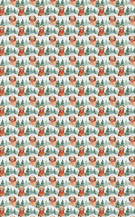 Golden Doodle Flurries - Labradoodle Wrapping Paper